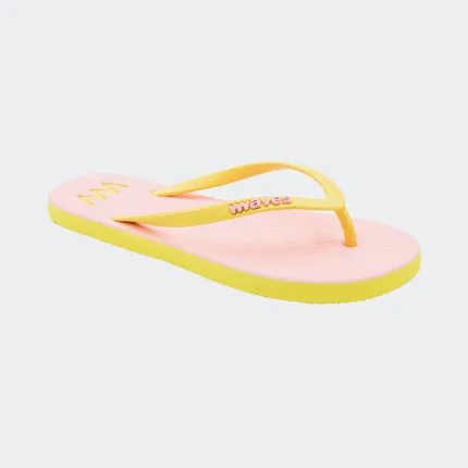 Waves Yellow & Pink Women Slipper