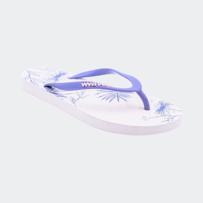 Waves White and Blue Floral PNT