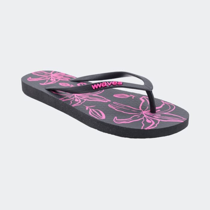 Waves Purple and Black Floral PNT