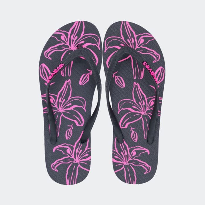 Waves Purple and Black Floral PNT
